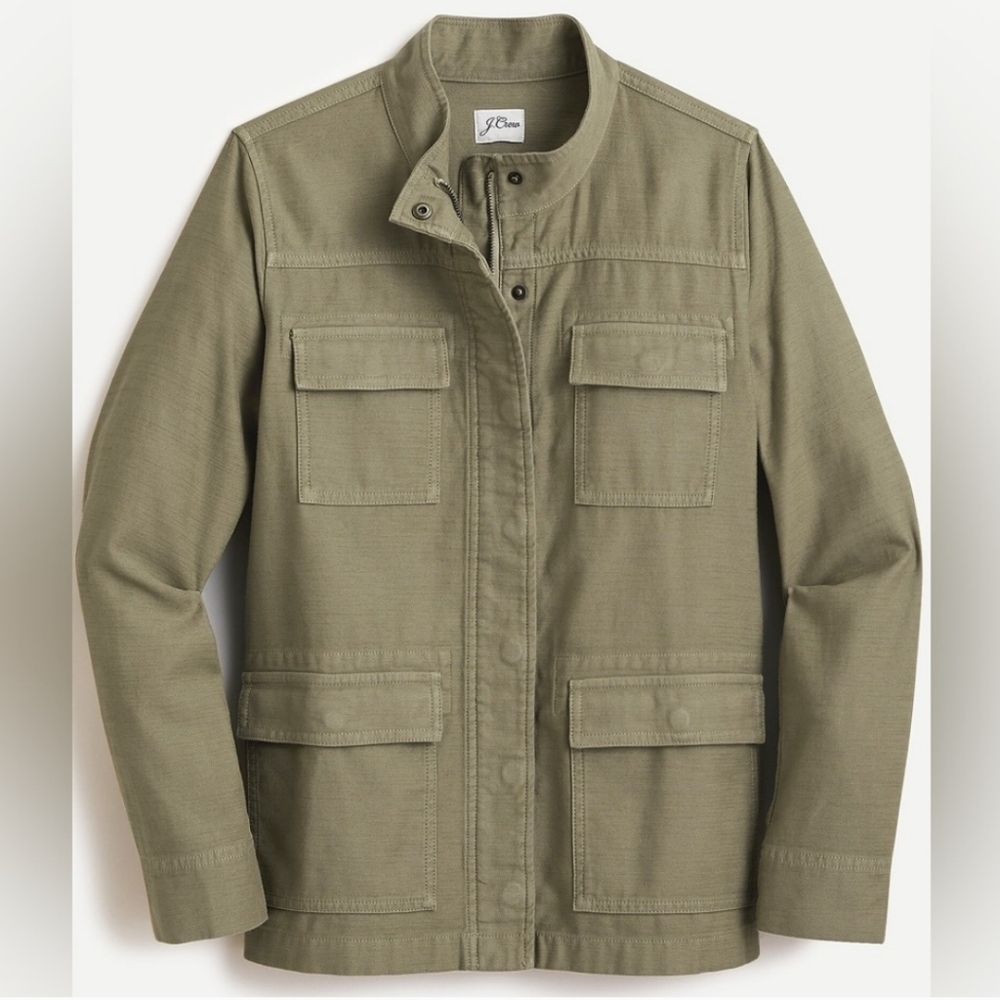 J CREW Women's MEDIUM Military Utility Cotton Jacket